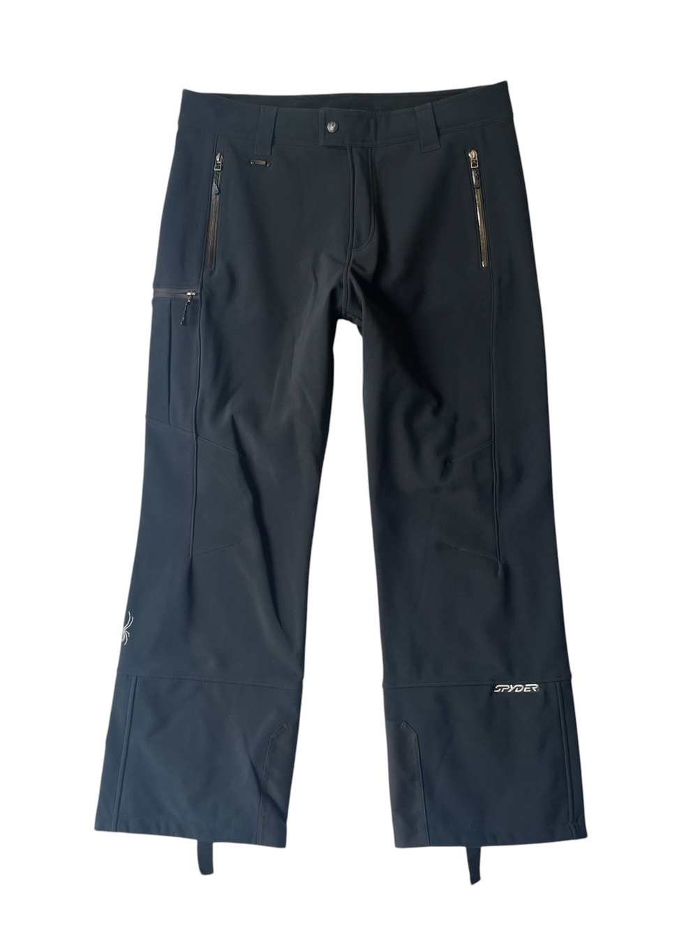 Spyder snow pants XL Black 32" inseam Thinsulate layer Mens Zippered pockets